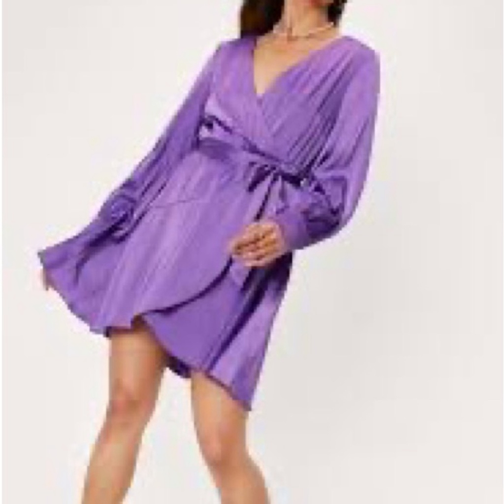 NWT SUNCOO Paris Robe Celine Wrap Dress Mauve T1 Small
